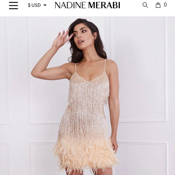 NADINE MERABI Dresses & Skirts - LOTTIE CHAMPAGNE DRESS